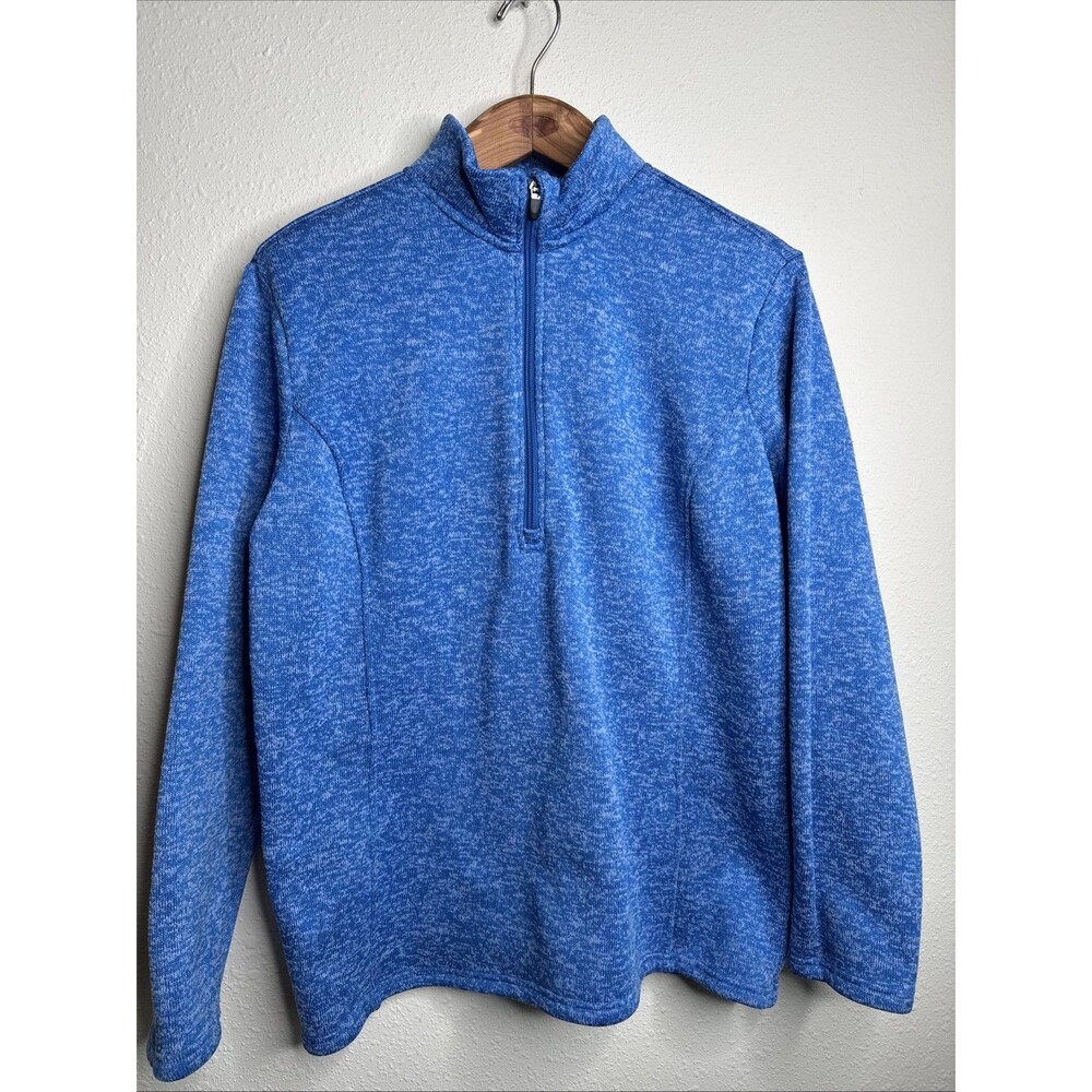 Bit & Bridle, Blue with White Specs Sweater 3/4 Zip, Size Small